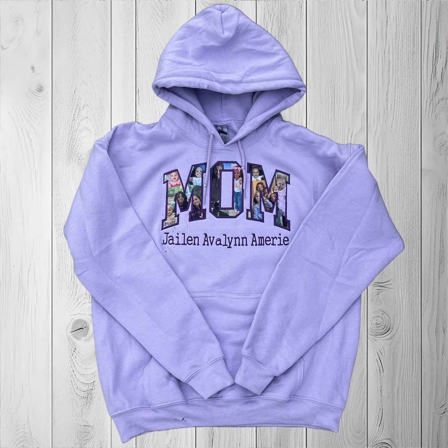Embroidered Mom Photo Collage Appliqué Sweatshirt