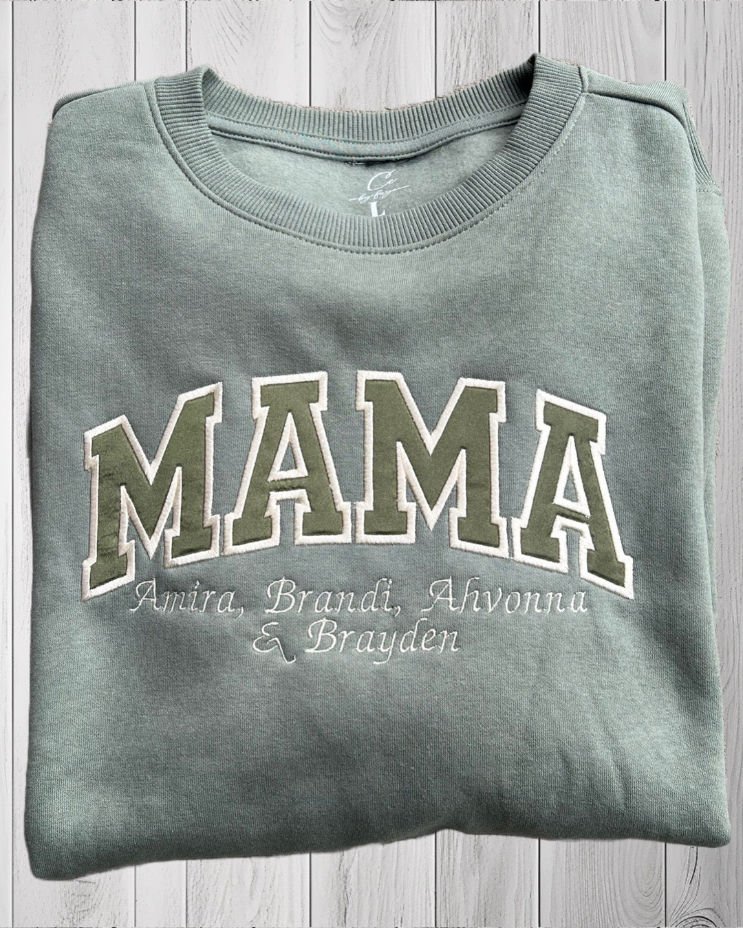 MAMA Embroidery Appliqué Sweatshirt