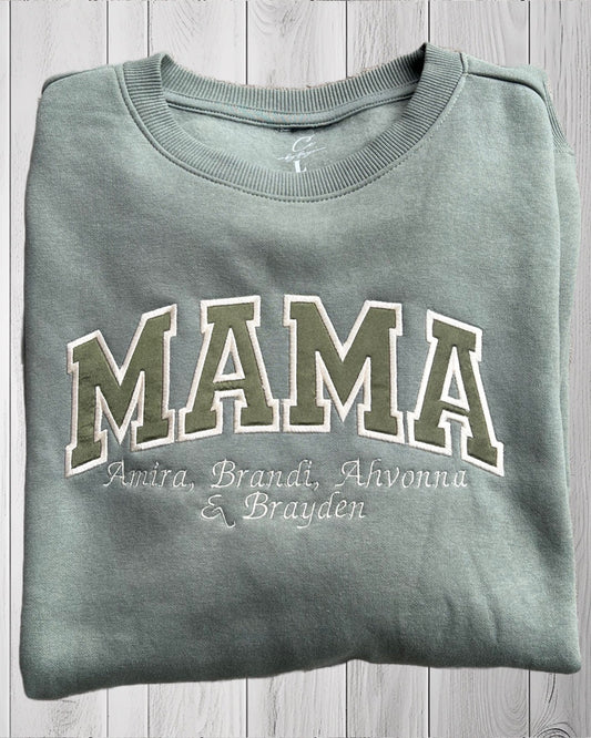 MAMA Embroidery Appliqué Sweatshirt