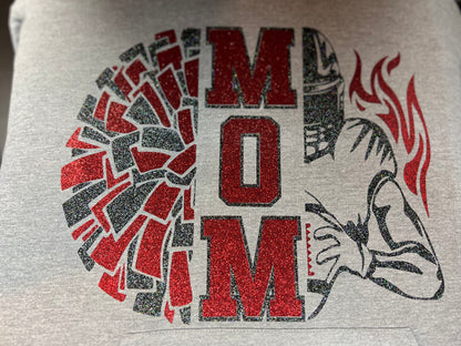 Custom Cheer and Football Mom Glitter Shirt/Sweatshirt/Hoodie