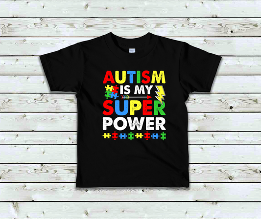 Autism Awareness "Autism Is My Superpower" Kids T-Shirt