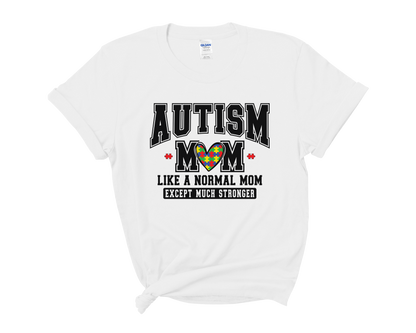 Autism Awareness "Autism Mom, Just Like Any Mom But Stronger" Sweatshirt / T-shirt